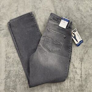 Lee Jeans Womens 10P Modern Series Curvy Fit Gray Mid Rise Straight Leg 28x28”